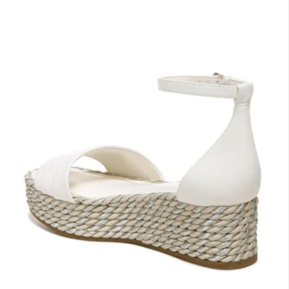 Franco Sarto A-Via Espadrille Platform Wedge Sandal in Shine White - Picture 8 of 8